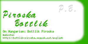 piroska bottlik business card